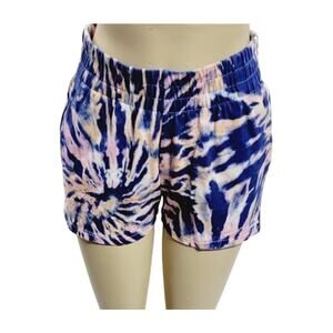 Adidas 3 Stripe Tie Dye Shorts Size Small Purple Pink Running Yoga Beach Hippie